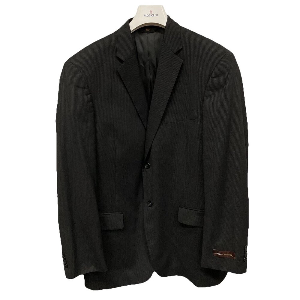 BCBG Attitude Avalon Black Striped 2 Button Blazer 42R Modern Fit NWOT
